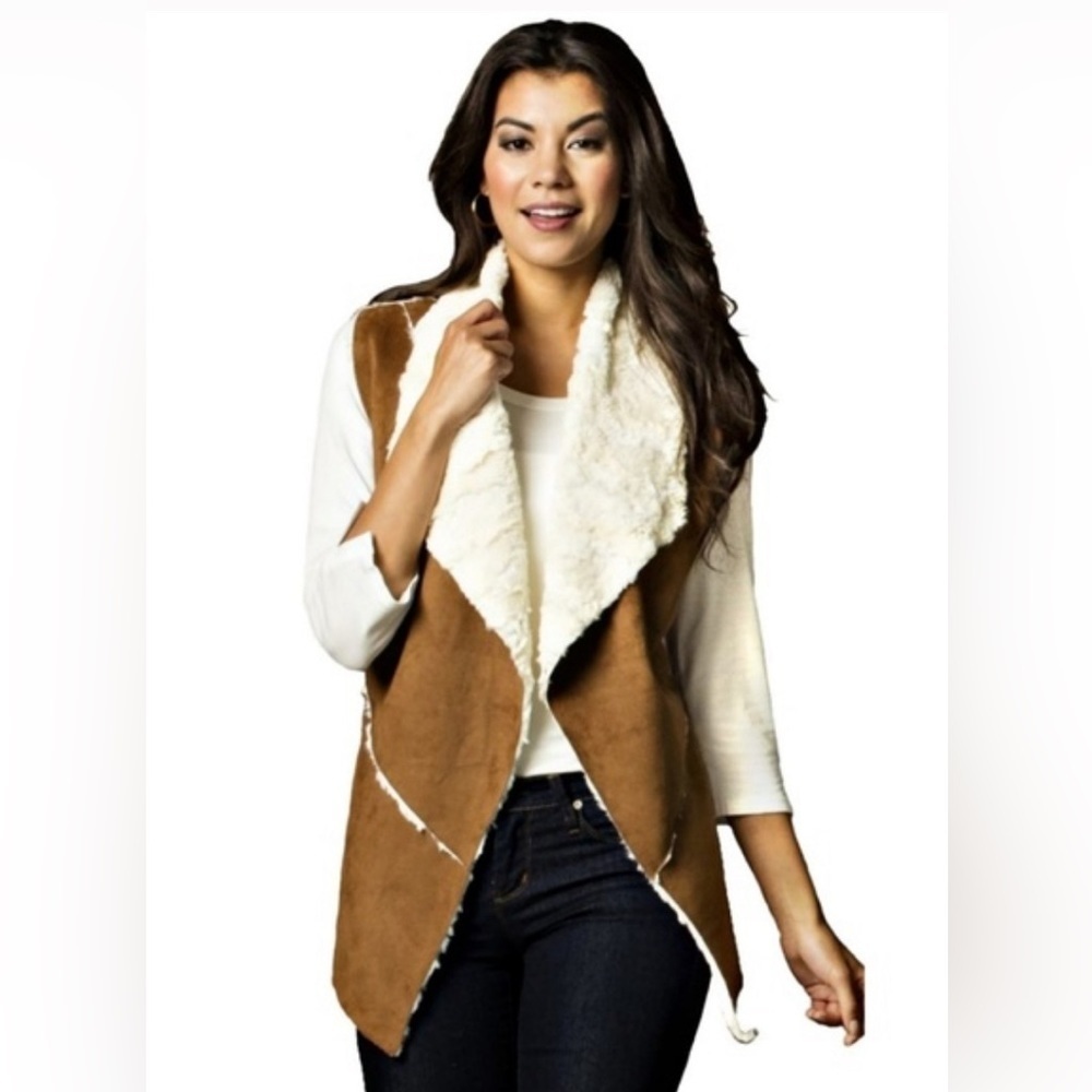 NWT Leo & Nicole Faux Sterling Long Vest Size PXL.